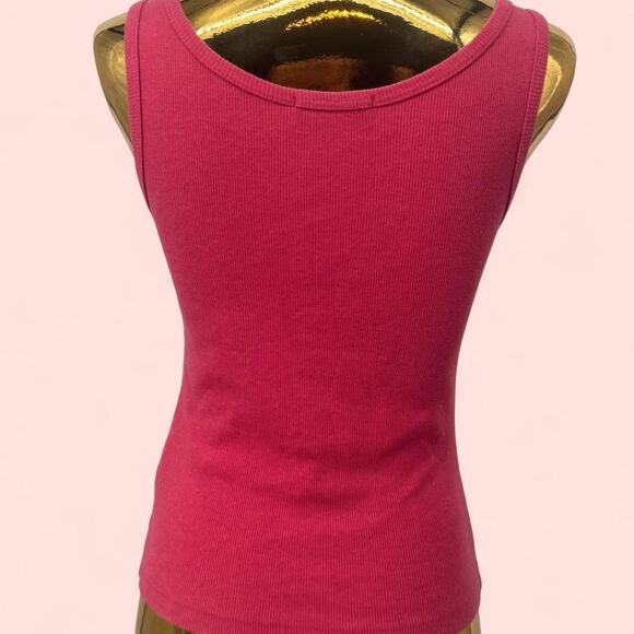 Hot pink ribbed tank - Picture 3 of 4